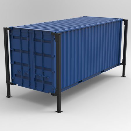 BM90 container løftesystem - 3D illustration